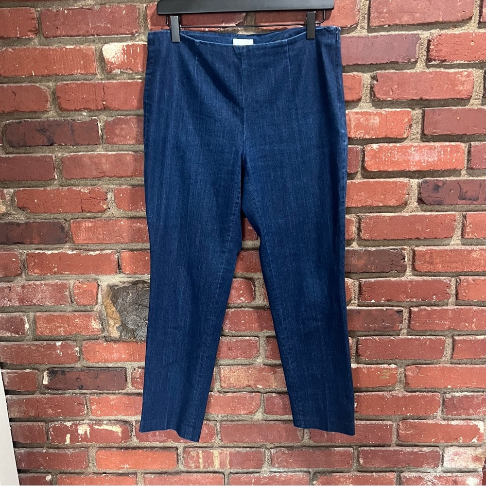 J.Jill Women's Size 8 Missy Petite  Indigo Pull on Slim leg Cotton/Spandex -FLAW